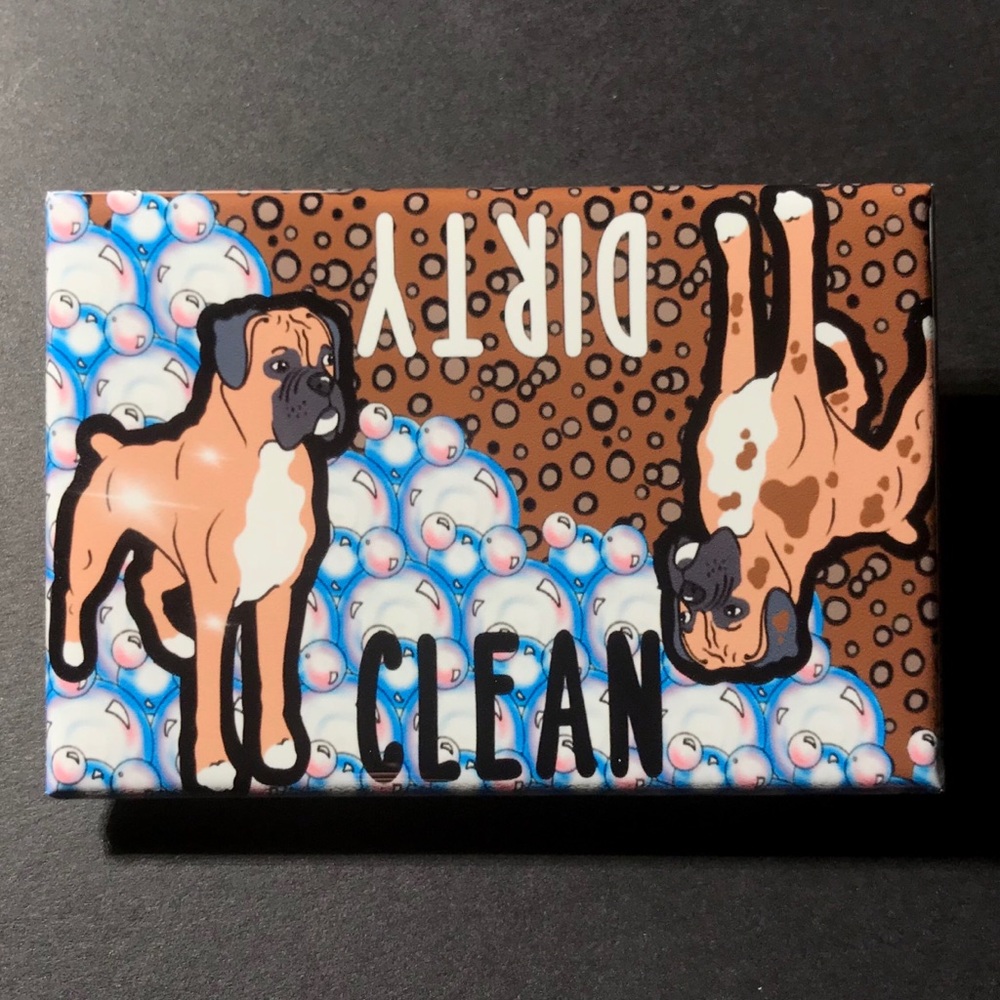 Boxer Dog Art Dishwasher Sign Magnet Kitchen Decor